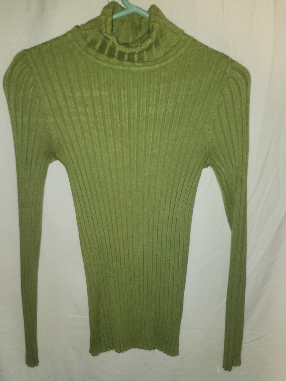 George Lime Ribbed Turtleneck Top